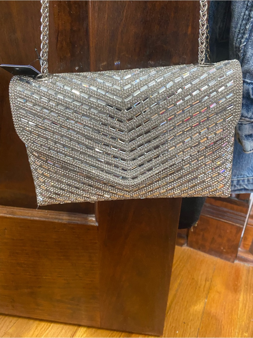 Silver bling /glam Rhinestone Evening Chain Shoulder Bag